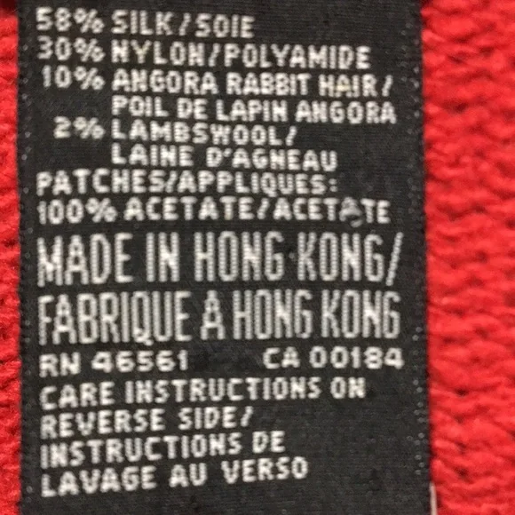 Red & Black 1980s Vintage Angora & Silk Sequin Bow Sweater Size Small/Medium 2/6 - Picture 4 of 10